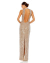 Style #10907 mac duggal SEQUINED HIGH NECK SLEEVELESS COLUMN GOWN
