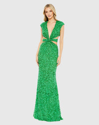 Mac Duggal, Spring Green Sequin Evening Dress #10919