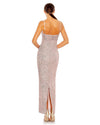 Sequin bow detail column gown - Pink