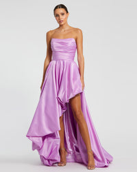 Mac Duggal, Strapless Ruched High Low Gown #11685 Orchid
