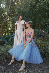 Crepe Midi Dress Bow Straps - Ivory