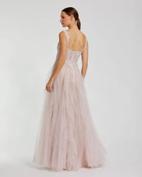Bustier Tulle Ballgown With Ruffle Skirt - Porcelain