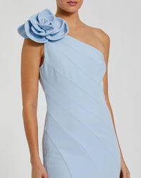 One Shoulder Mermaid Gown - Blue