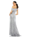 Mac Duggal Style #26550  One shoulder ruched sequin gown - Platinum back