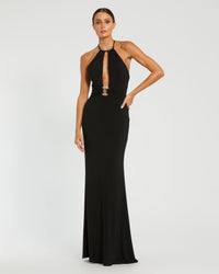 MAC DUGGAL Halterneck cut out elegant gown - Black #42065