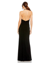 Halterneck cut out elegant gown - Black