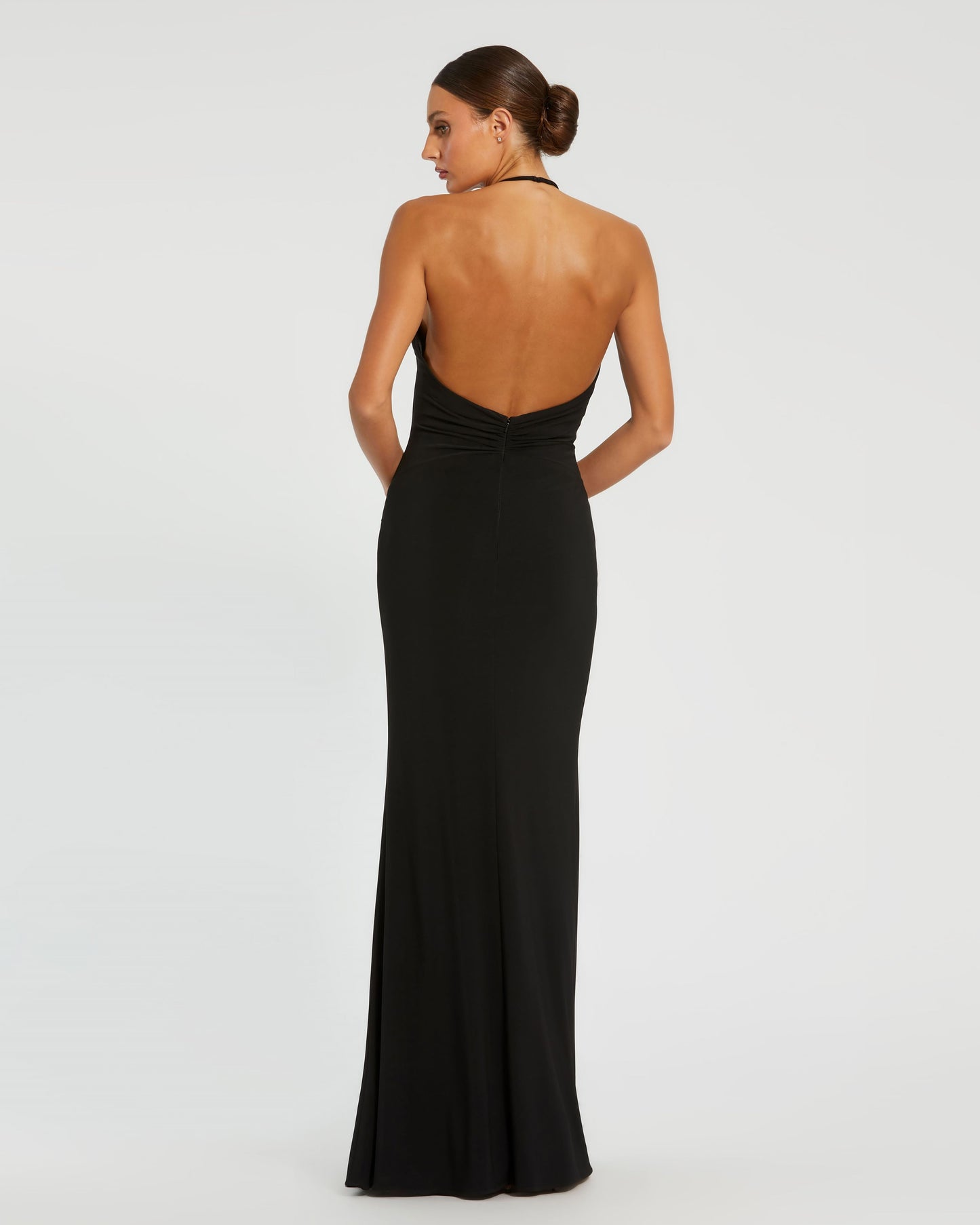 Halterneck cut out elegant gown - Black