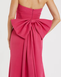 Strapless Gown With Oversized Bow - Pink