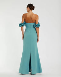 Crepe Off The Shoulder Gown - Rose