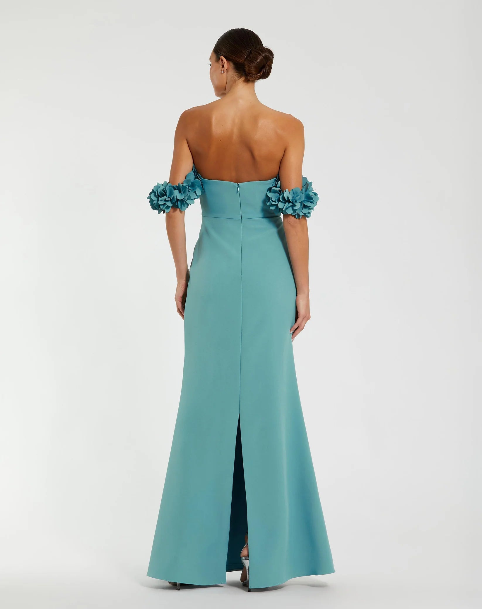 Crepe Off The Shoulder Gown - Rose