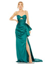 STRAPLESS CUT OUT SIDE BOW GOWN - mac duggal Style #68450 teal