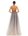 Mac Duggal Style #20376 Glitter ombre halter neck ballgown - Charcoal ombre back