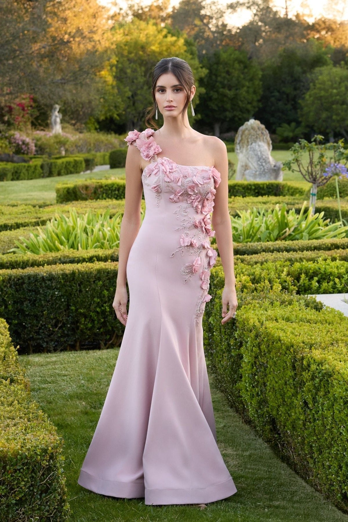 Pastel bridesmaids dresses - Mac Duggal mauve gown