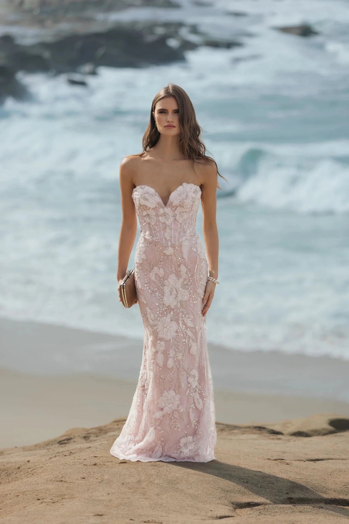Prom dresses - Mac Duggal porcelain embellished ball gown