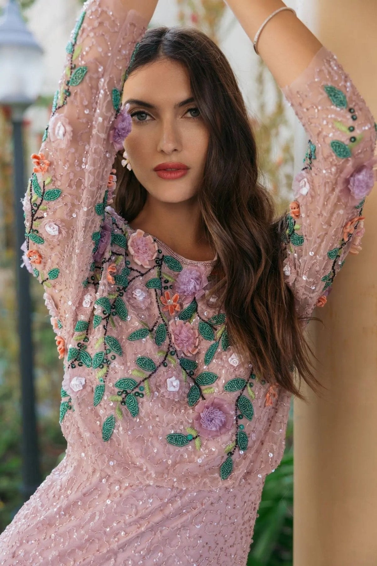 Sequin dresses - Mac Duggal vintage lilac multi sequin gown
