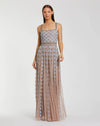 Mac Duggal Multicolor Sleeveless Mesh Embellished A Line Gown Powder Blue #10106
