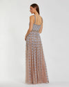 Sleeveless Embellished A Line Gown - Blue