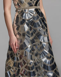 Mac Duggal #10168 silver crystal bodice detail