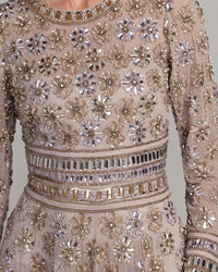 Embellished Long Sleeve A-Line Gown