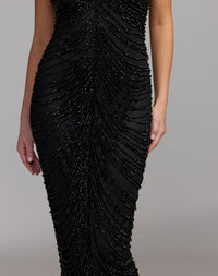 Mac Duggal #10206 rhinestone halter detail