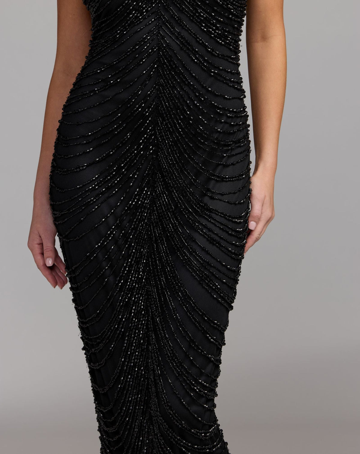 Mac Duggal #10206 rhinestone halter detail