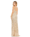 Mac Duggal, Sequin low back thin strap sequin gown - Gold, Style #10705, Gold back view