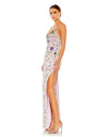 mac duggal, EMBELLISHED LACE SLEEVELESS V NECK GOWN,  Style #10893 lilac
