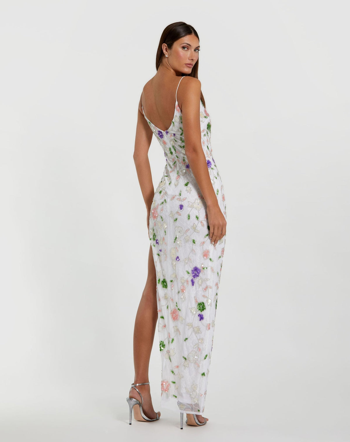 Embellished Lace Gown - White
