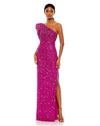 Asymmetric Puff Shoulder Gown - Hot Pink, abyss by abby, portia & scarlett, mac duggal