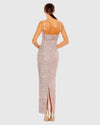 Sequin bow detail column gown - Pink