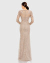 Embellished long sleeve dress - Taupe