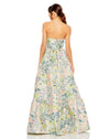 mac duggal, Floral strapless brocade A line gown - Pastel, Style #11604  back view
