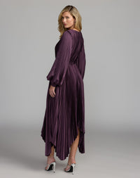Mac Duggal #11638 plum charmeuse dress back view