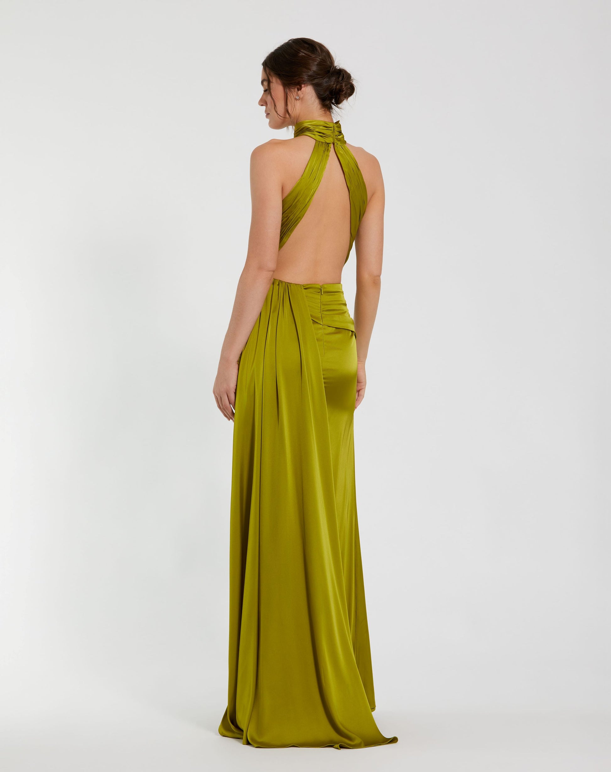 【Mac Duggal】Open Back High Neck Ruched Gown 関税送料込 Mac Duggal Open Back High Neck Side Ruched Gown | Bloomingdale's