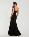 Off The Shoulder Embroidered Mermaid Gown - Black Floral