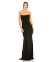 Strapless sweetheart jersey gown with waist detail - Black