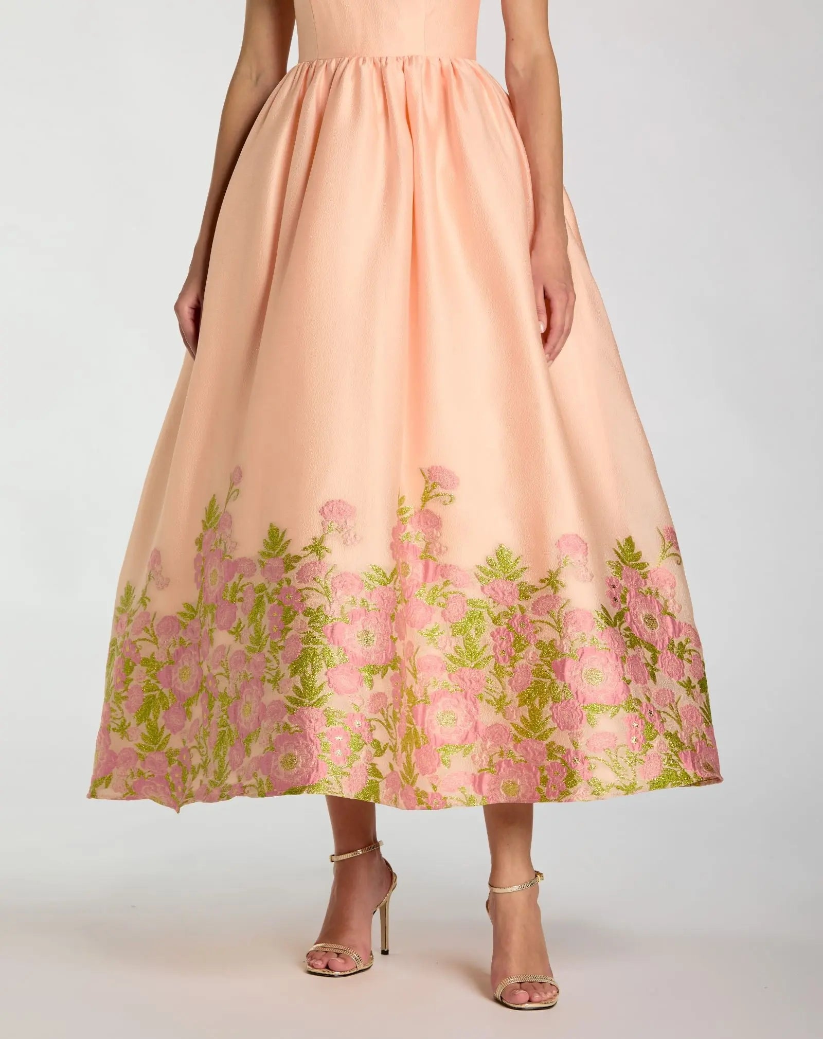 Pink Multi Organza Spaghetti Strap Bow Detail Midi Dress
