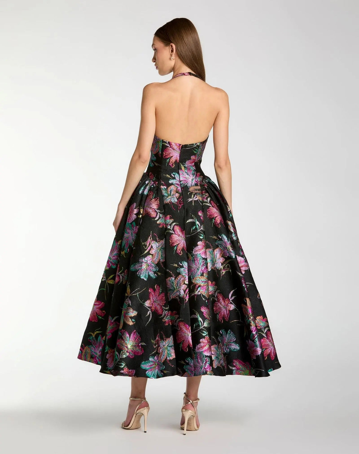 Open-back-floral-brocade-evening-dress-with-metallic-detail-13297