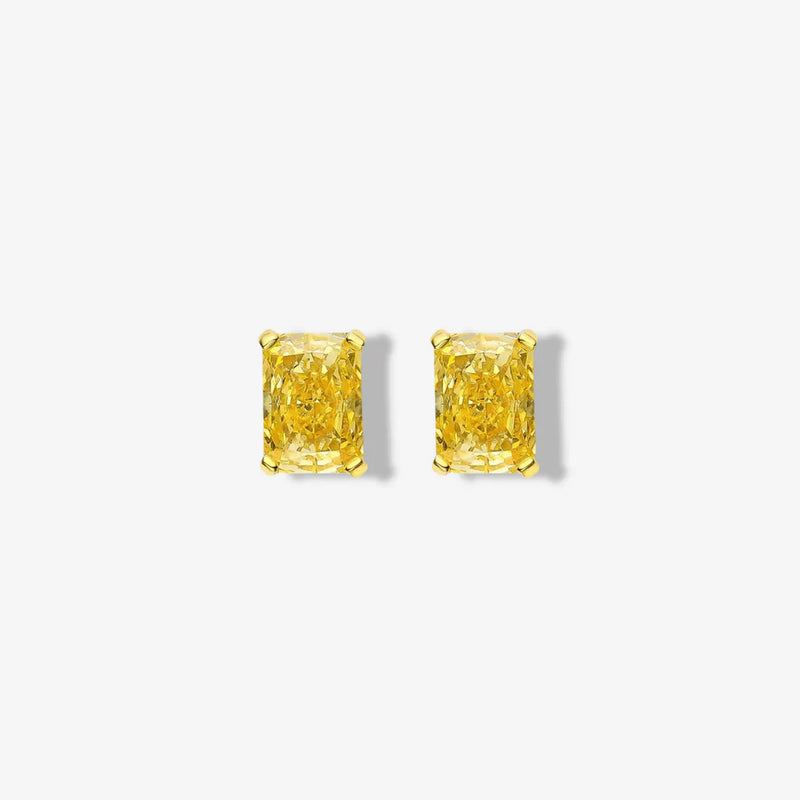 1 Carat, Radiant Cut, Fancy Yellow Studs