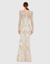 Embellished Puff Sleeve Gown - Mocha