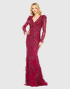 Embellished Puff Sleeve Gown - Mocha