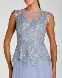 Mac Duggal 20360 Periwinkle sleeveless embellished bodice A line gown - detail
