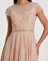 Embellished Cap Sleeve A Line Dress - Blush