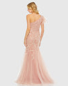 Embellished Asymmetric Gown - Blush