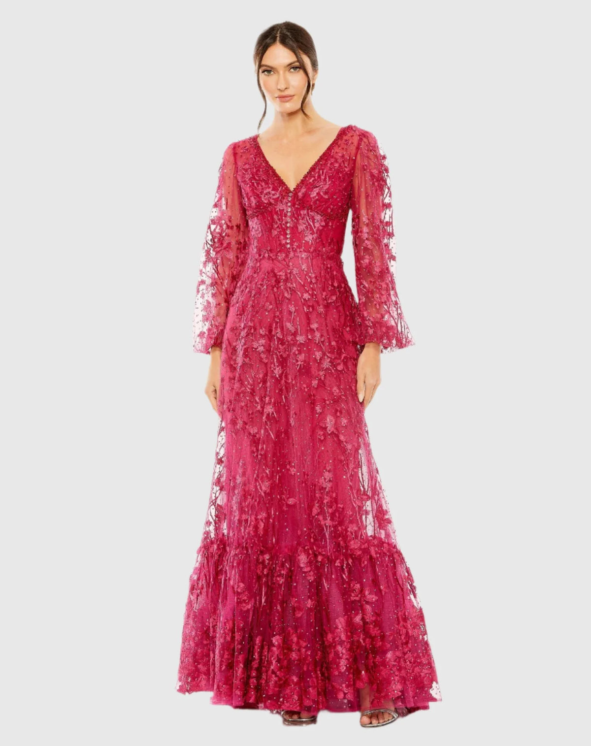 Mac Duggal Pink Puff Sleeve A-Line Embroidered Gown #20430 Cranberry | Shop Prom Dresses, Wedding Guest Dresses, and Black Tie Evening Gowns Online at SHAIDE! Shaide Boutique Mac Duggal Pink Puff Sleeve A-Line Embroidered Gown #20430 Cranberry | Shop Prom Dresses, Wedding Guest Dresses, and Black Tie Evening Gowns Online at SHAIDE! Shaide Boutique