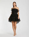 Mac Duggal Blue Feathered Strapless Tulle Fit and Flare Dress - #20529 Black