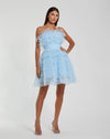 Mac Duggal Blue Feathered Strapless Tulle Fit and Flare Dress - #20529  Powder Blue