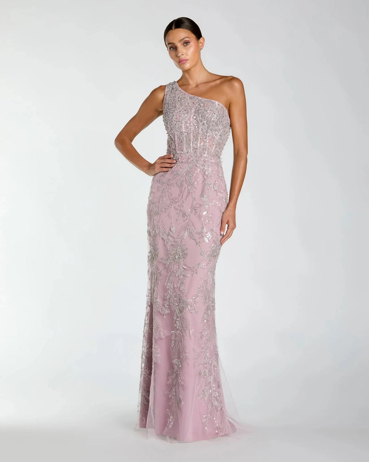 Mac Duggal One Shoulder Embellished Gown #20543 Lilac