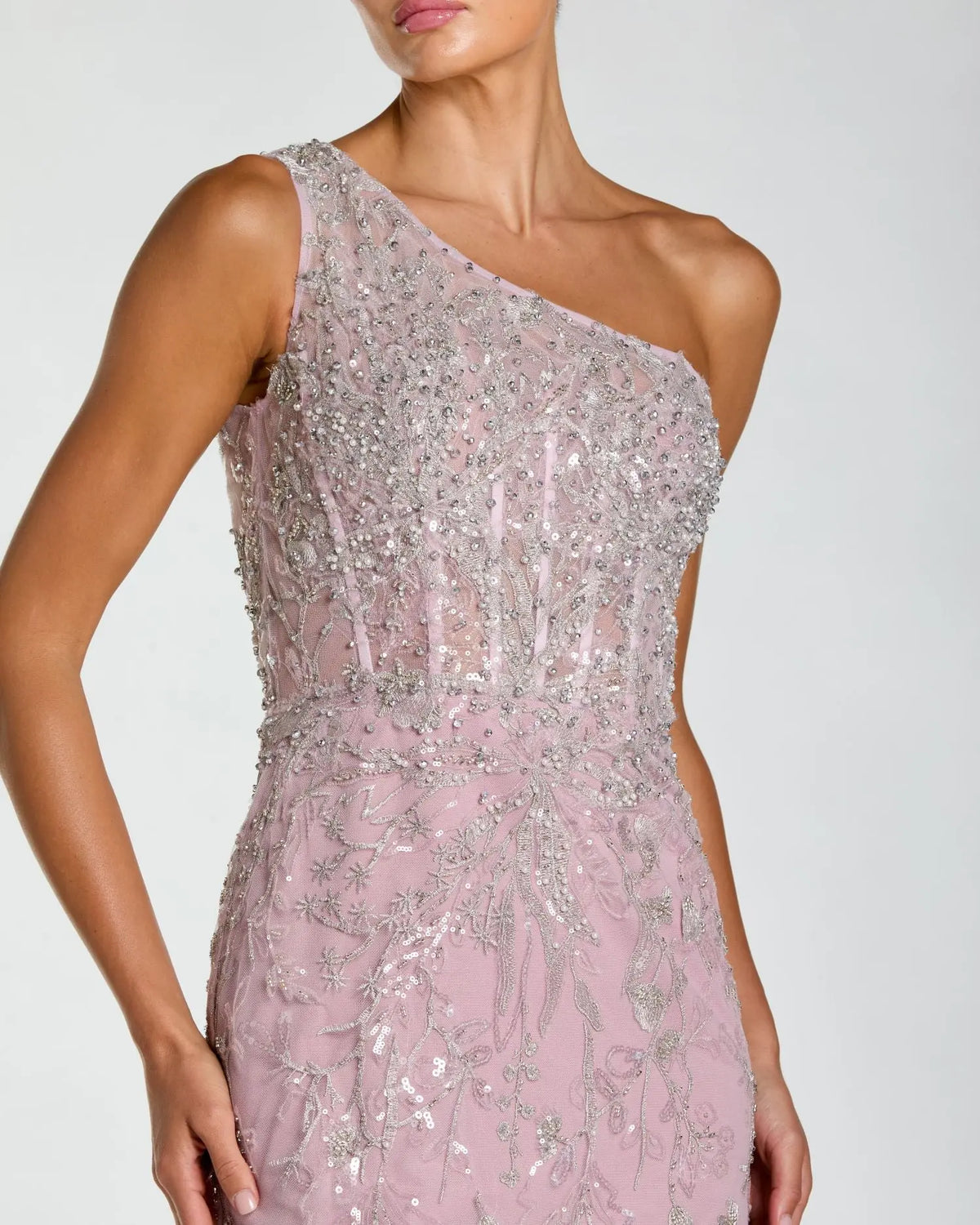 Mac Duggal One Shoulder Embellished Gown #20543 Lilac