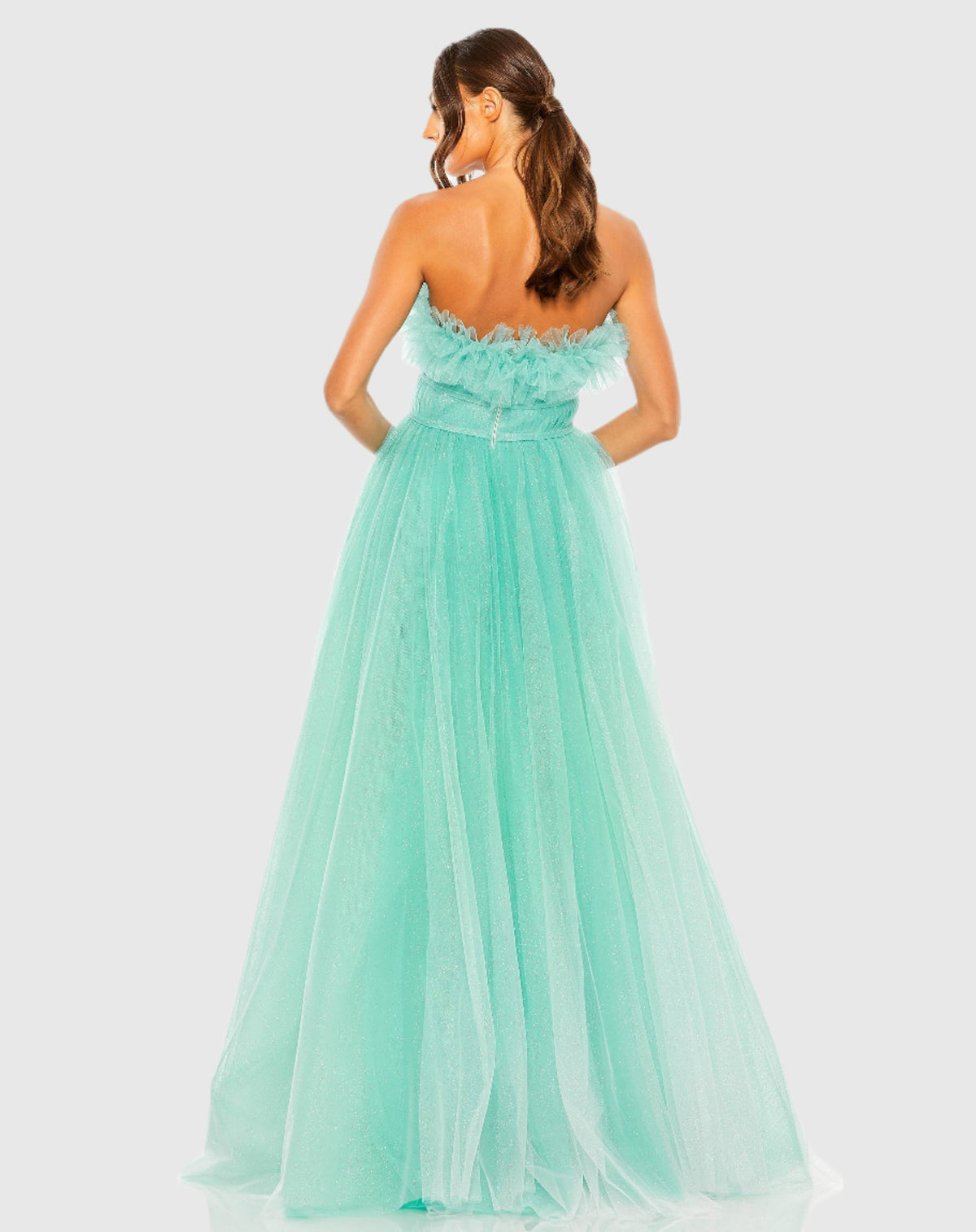 Strapless Glitter Tulle Gown - Lilac Ombre